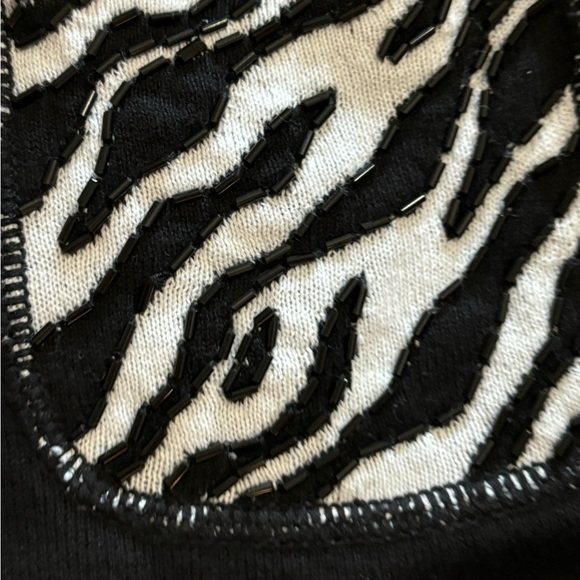 Quacker Factor‎ Black Sweater With Zebra Print Accents Short Sleeve Sz3X Cotton - Picture 11 of 14